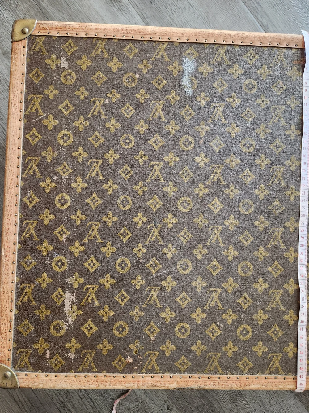 Louis Vuitton Brown Monogram Travel Trunk Panel with Gold Motif